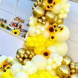 Sunflower Balloon Arch Kit | Yellow Gold Garland, Foil Sunflowers for Parties