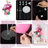 Flamingo Balloon Columns | Pink Green Tropical Party Decor (Set of 2)