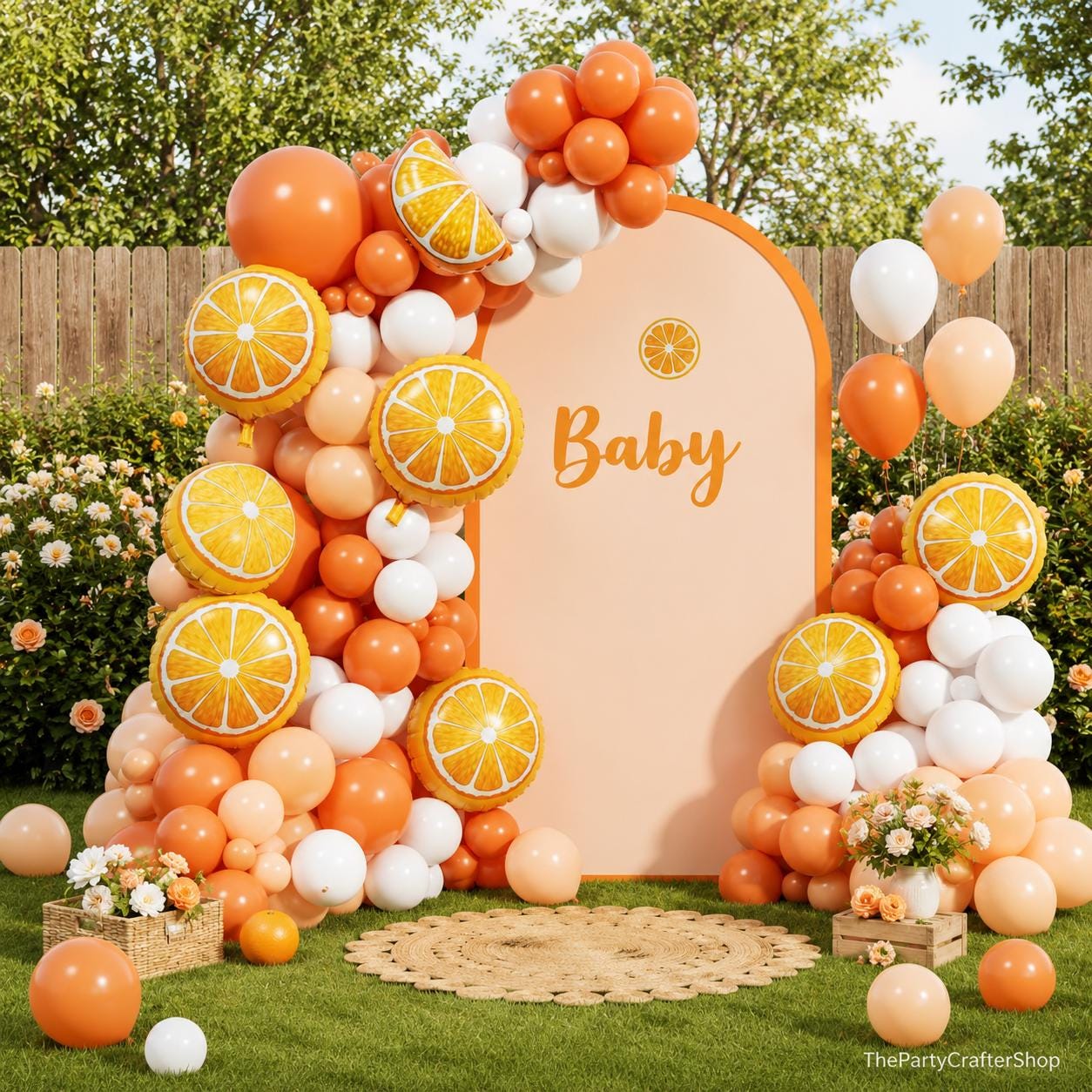 170PCS Orange Balloon Garland Arch Kit, Pastel Orange Balloons, Little Cutie Baby Shower Tangerine Birthday Gender Reveal Party Decor