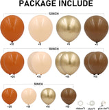 150PCS Orange Brown Balloon Arch Kit, Nude Metallic Gold Garland, Boho Little Pumpkin Baby Shower Fall Thanksgiving Wedding Decor