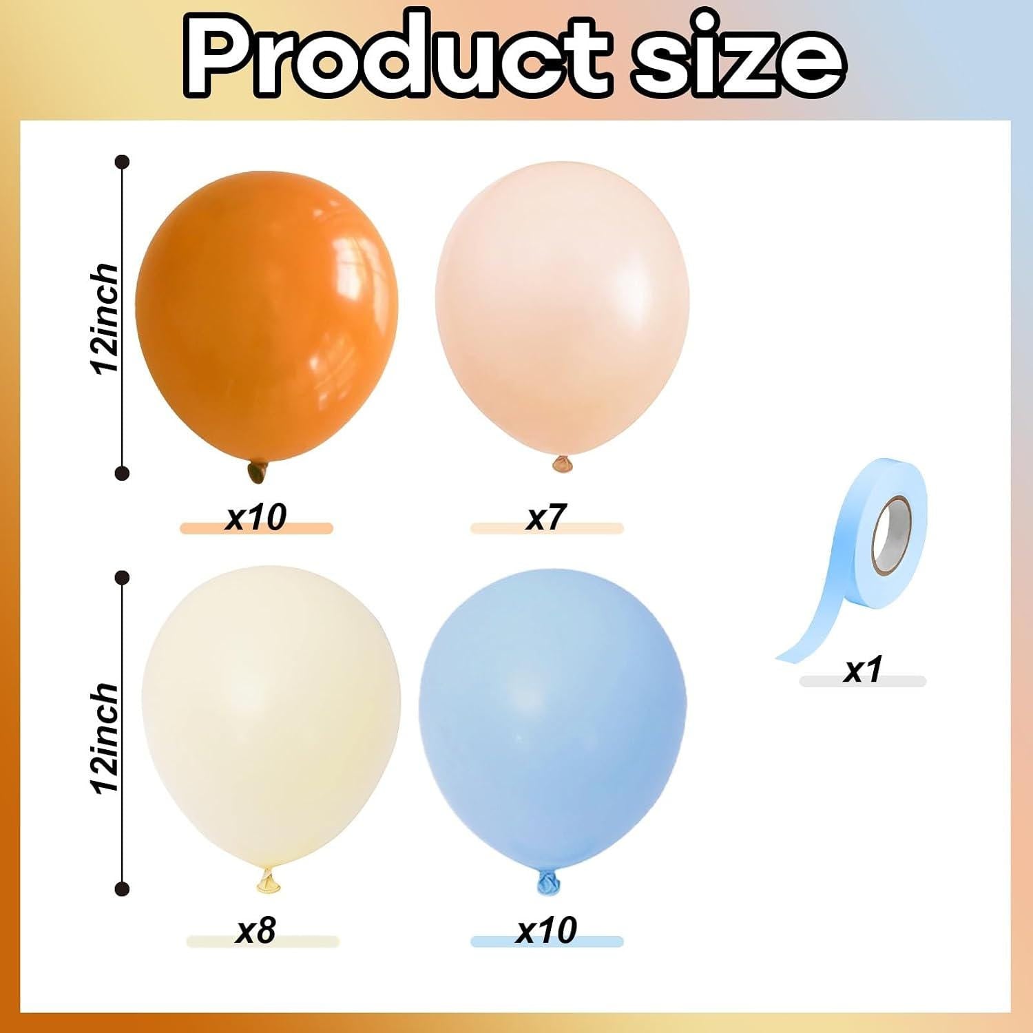 35PCS Burnt Orange Dusty Blue Fall Balloons, Taupe Peach Balloon Set, First Fall Thanksgiving Baby Shower Birthday Harvest Party Decor