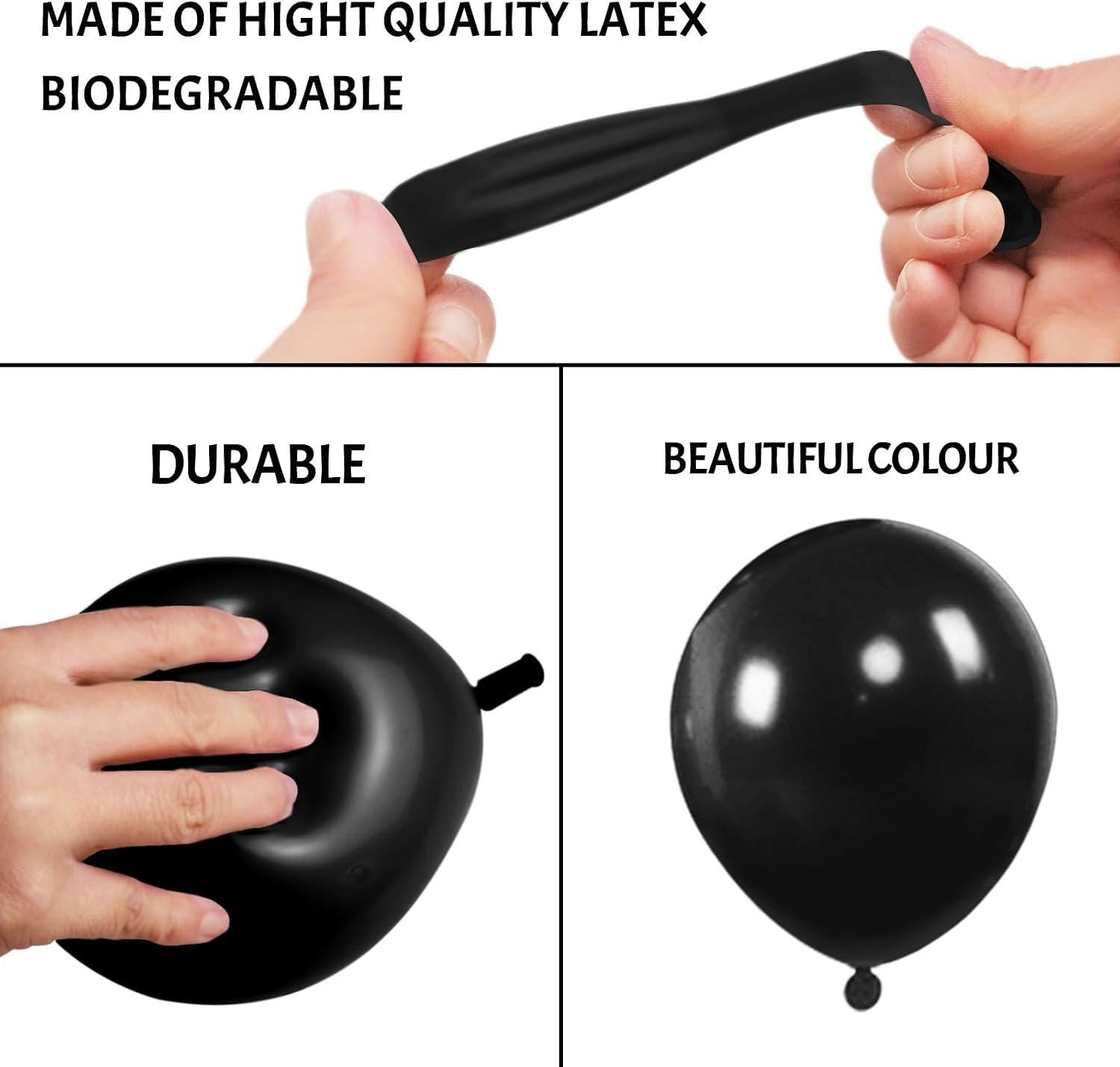 110PCS Black Balloons, 5 Inch Mini Black Latex Balloons, Small Party Balloons for Birthday Wedding Baby Shower Decorations