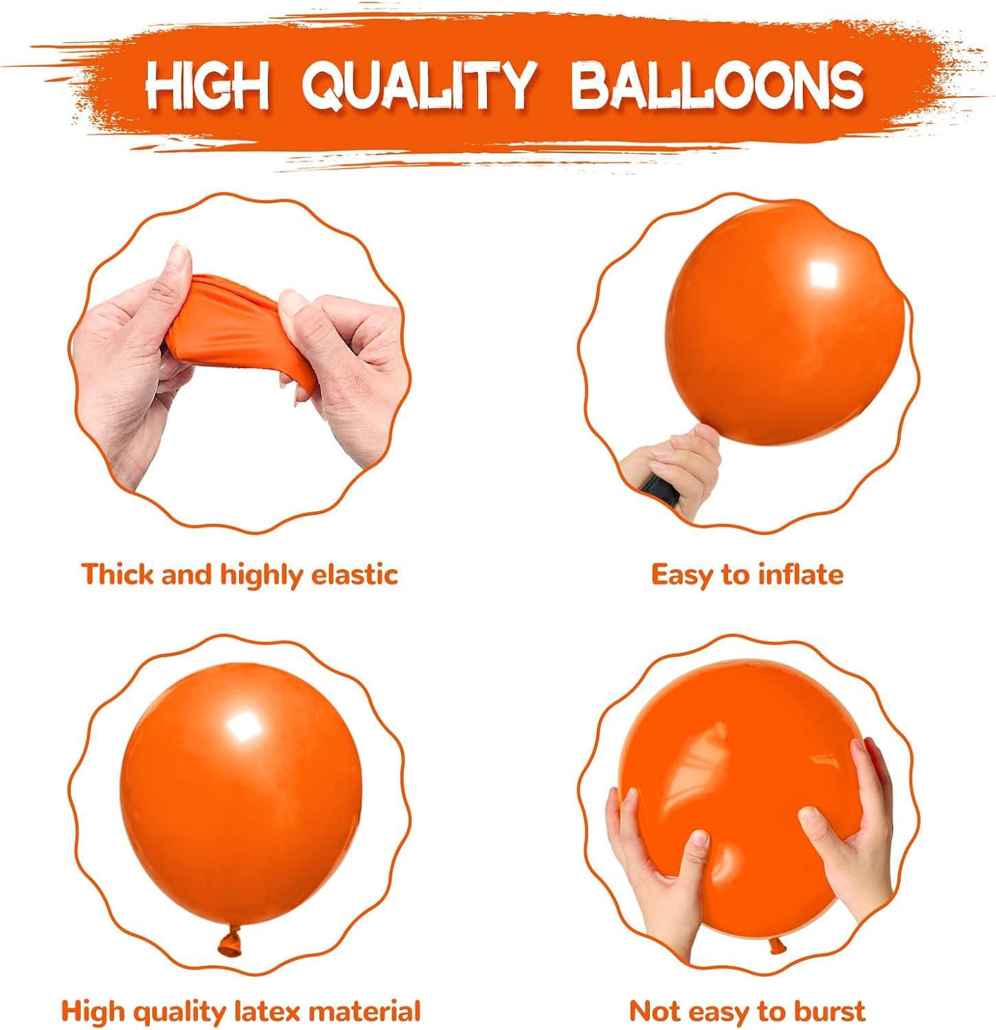 Orange Balloon Garland Arch Kit, Thick Latex Balloons, Birthday Fall Baby Shower Wedding Decor