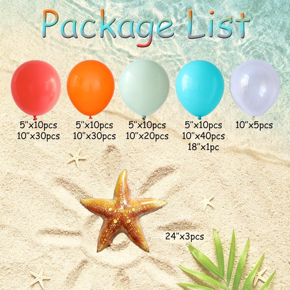 Tropical Balloon Arch Kit | Under the Sea Starfish Party Decor, Baby Shower Birthday