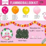 Tropical Balloon Arch Kit | Hot Pink, Yellow, Orange Luau Party Decor with Flamingos