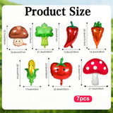 7pc Vegetable Fruit Foil Balloons | Farmers Market Party Decor, Baby Shower, Birthday, Luau