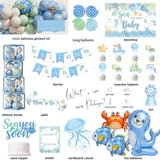 Under the Sea Baby Shower Kit | Ocean Animal Balloon Arch Backdrop Decorations