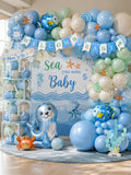 Under the Sea Baby Shower Kit | Ocean Animal Balloon Arch Backdrop Decorations
