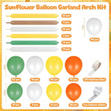 Sunflower Balloon Arch Garland Kit | Yellow, Brown, Sage Green Party Decor