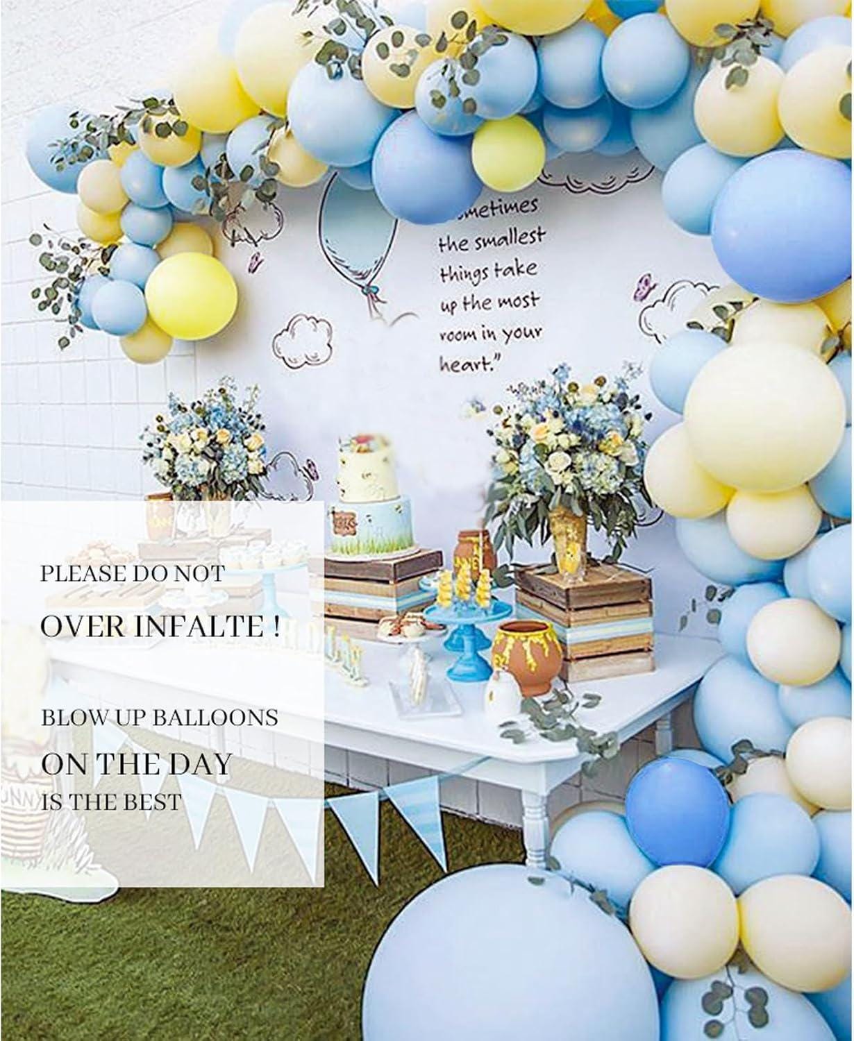Baby Blue Yellow Balloon Arch Kit | Boy Baby Shower Birthday Party Decorations Garland