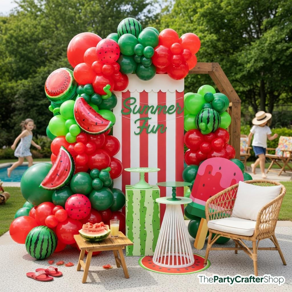Watermelon Balloon Arch Kit | One in a Melon Birthday Party Decorations