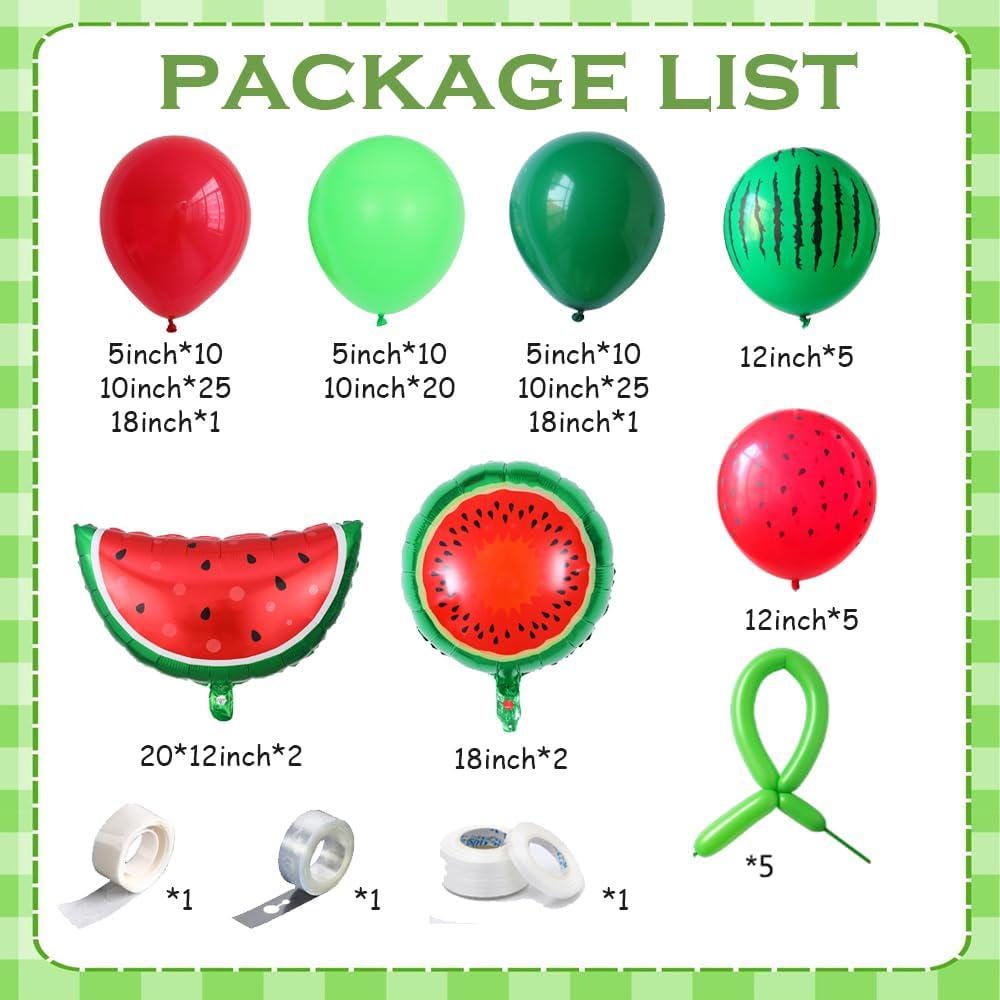 Watermelon Balloon Arch Kit | One in a Melon Birthday Party Decorations