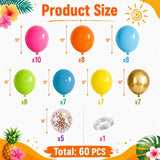 Tropical Confetti Balloon Set | Hot Pink, Orange, Teal, Gold Party Balloons