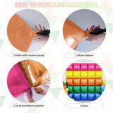 Rainbow Square Foil Balloon Wall Kit | 19 Inch Arch Backdrop for Parties