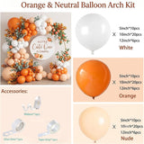 Orange White Nude Balloon Arch Garland Kit, Matte Balloons 5 10 12 Inch, Birthday Baby Bridal Shower Wedding Party Decorations