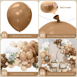 Neutral Balloon Garland Arch Kit, Brown Tan White, Baby Shower Birthday Party Decorations