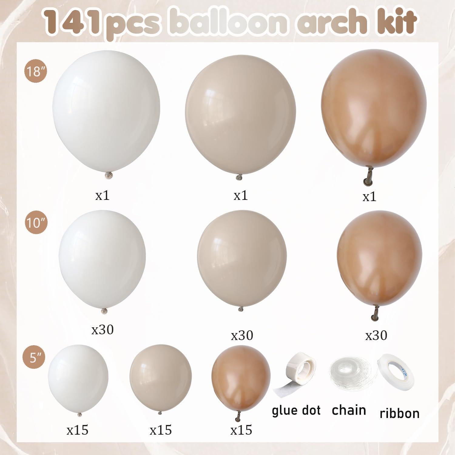 Neutral Balloon Garland Arch Kit, Boho Bear Baby Shower Birthday Wedding Decor