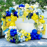 Blue Yellow Balloon Arch Kit | Royal Blue White Party Decor
