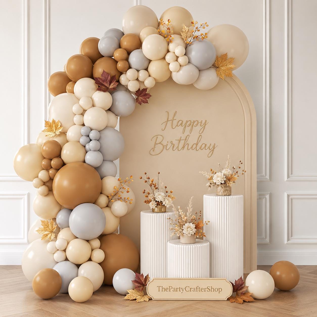Boho Balloon Garland Arch Kit, Cocoa Dusty Gray Sand Balloons, Baby Shower Birthday Decor