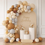 Boho Balloon Garland Arch Kit, Cocoa Dusty Gray Sand Balloons, Baby Shower Birthday Decor