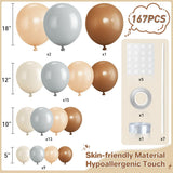 Boho Balloon Garland Arch Kit, Cocoa Dusty Gray Sand Balloons, Baby Shower Birthday Decor