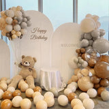 Boho Balloon Garland Arch Kit, Cocoa Dusty Gray Sand Balloons, Baby Shower Birthday Decor
