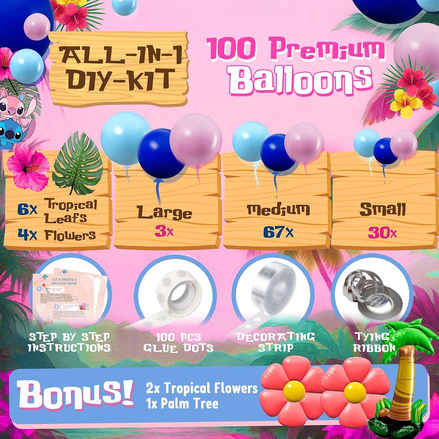 Blue Alien Balloon Arch Kit | Tropical Space Birthday, Baby Shower Decor