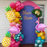 4pc Tropical Flamingo Pineapple Balloons | Hawaiian Luau Baby Shower Birthday Party Decorations