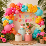 Tropical Balloon Arch Kit | Neon Summer Birthday, Pool Party, Baby Shower Decor