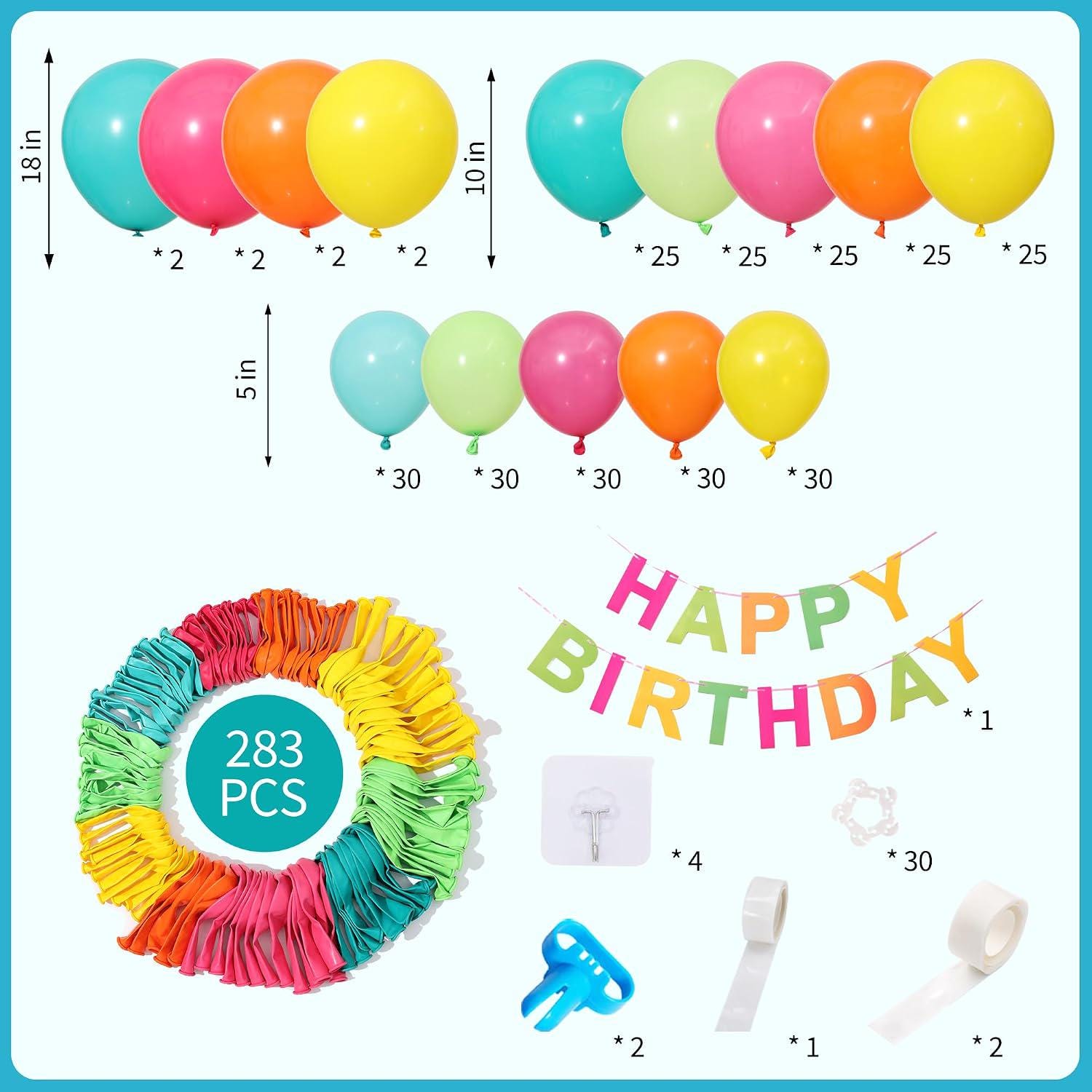 Tropical Balloon Arch Kit | Neon Summer Birthday, Pool Party, Baby Shower Decor