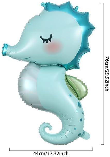 140pc Under the Sea Balloon Arch Kit | Blue Ocean Garland with Seahorse and Starfish Balloons for Summer Beach Party Decor