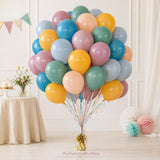 Boho Rainbow Balloon Set | Dusty Blue Blush Pink Sage Green Yellow Nude Balloons for Baby Shower Safari Birthday Party