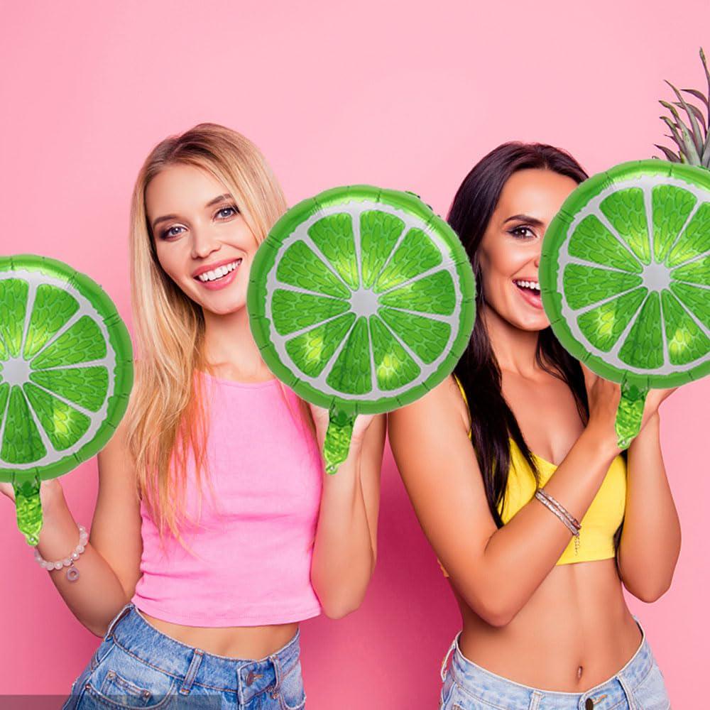3pc Lime Foil Balloons | Summer Fruity Birthday Party Decorations