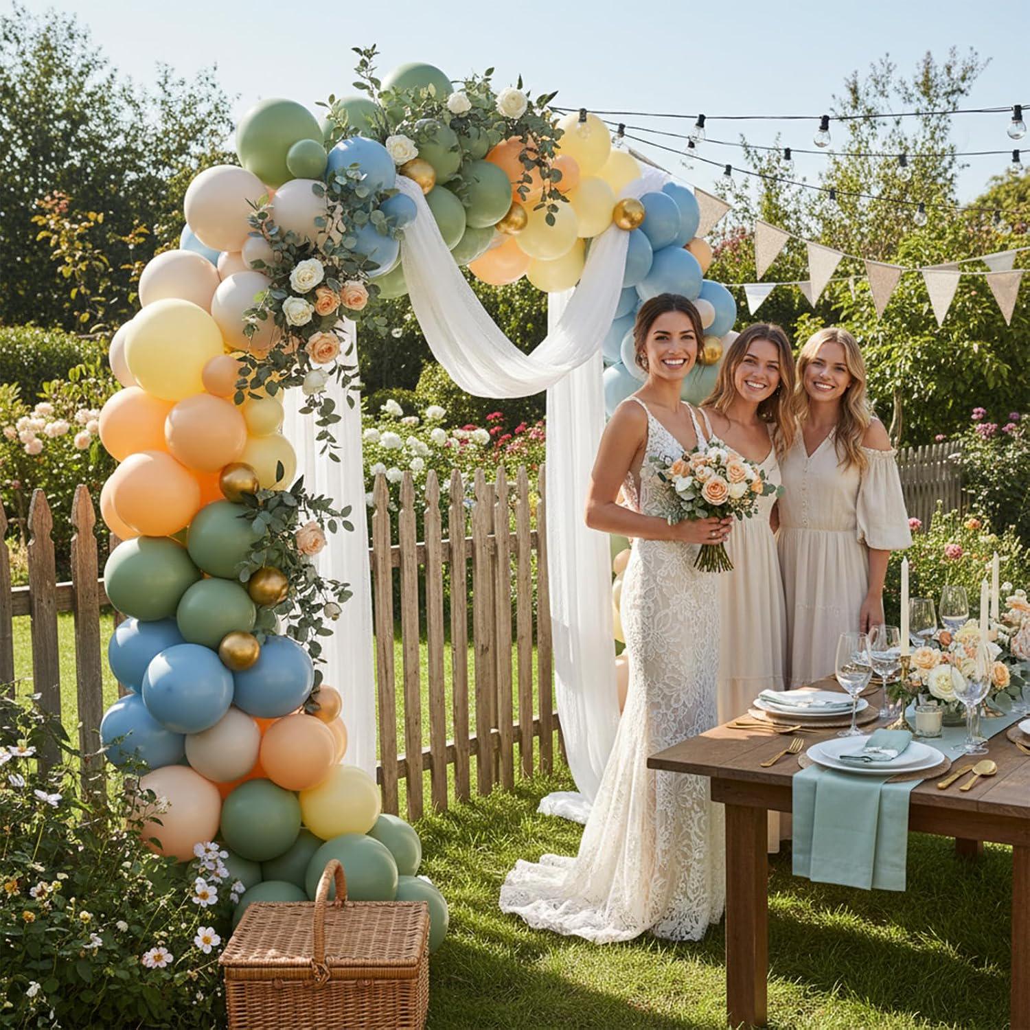 Wild One Balloon Arch Kit | Sage Green, Dusty Blue, Yellow Woodland Birthday Decor