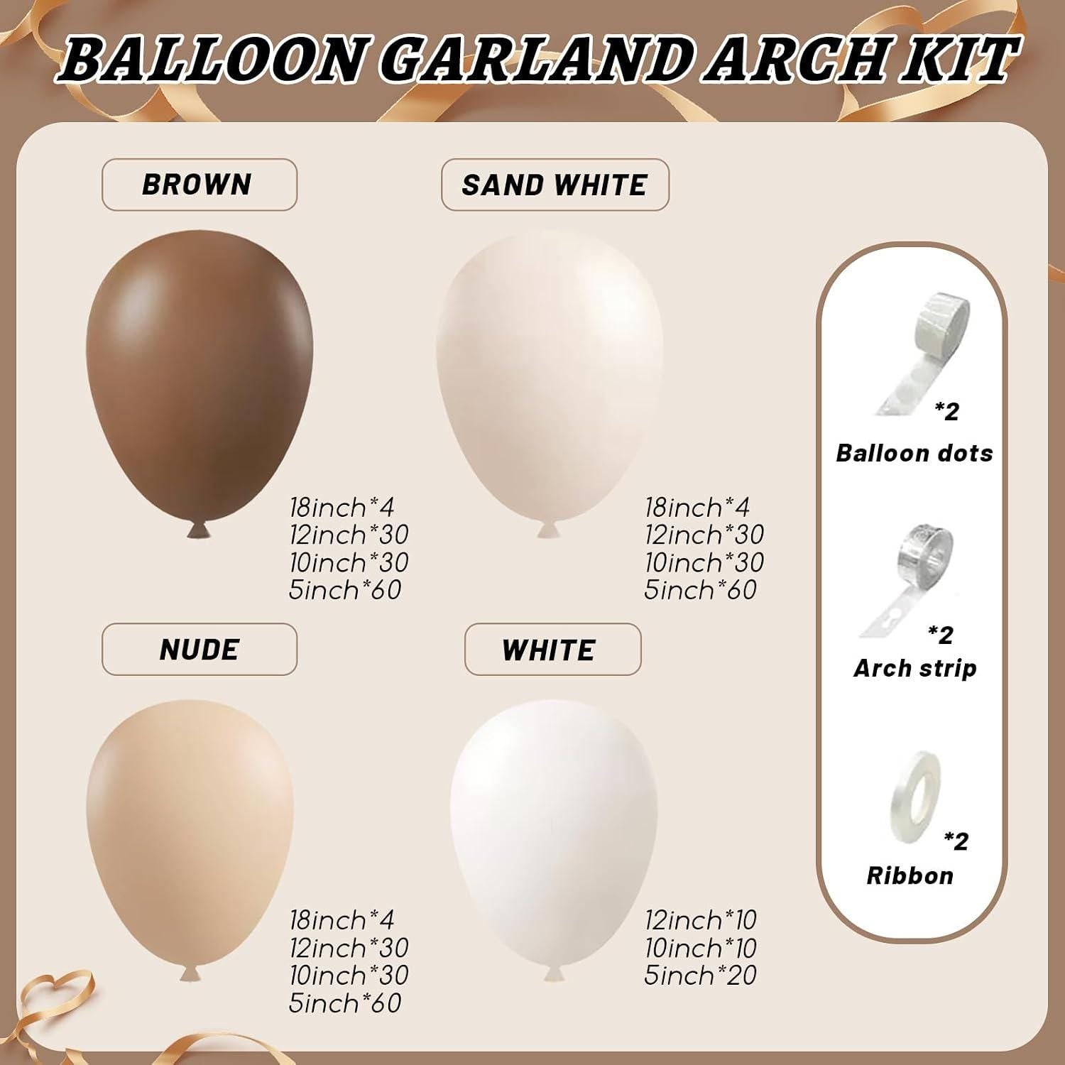 Neutral Balloon Garland Arch Kit, Teddy Bear Baby Shower Party Decor