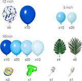 Blue Ocean Balloon Arch Kit | Hawaiian Palm Leaf Garland for Parties