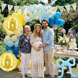 Blue Lemonade Balloon Arch Kit | Lemon, Bow Foil Balloons, Banner (Baby Shower, Birthday)