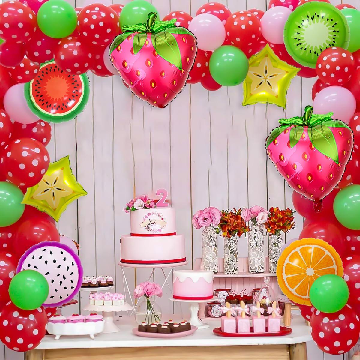 Assorted Fruit Foil Balloons | Watermelon, Kiwi, Strawberry, Orange Party Decor