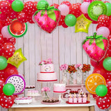Assorted Fruit Foil Balloons | Watermelon, Kiwi, Strawberry, Orange Party Decor