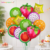 Assorted Fruit Foil Balloons | Watermelon, Kiwi, Strawberry, Orange Party Decor