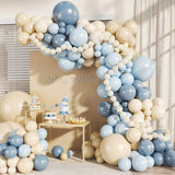 Dusty Blue Balloon Arch Kit | Pearl White Sand Balloons for Baby Shower, Birthday Decor
