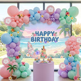 Pastel Tropical Beach Balloon Arch Kit | Hawaiian Flower Balloons, Luau Backdrop