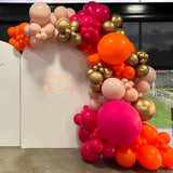 60pc Sunset Fiesta Balloon Set | Hot Pink, Orange, Gold Party Decor