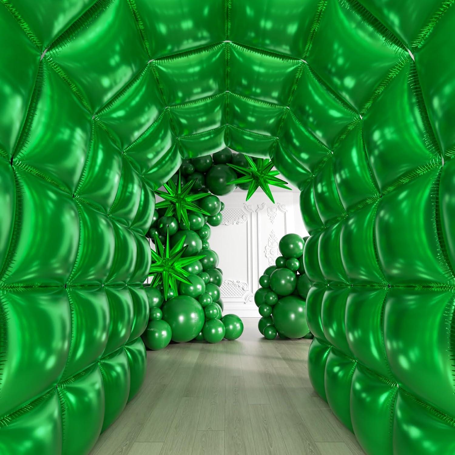 Green Square Foil Balloon Wall Kit | Garland Arch, Tunnel Decor (Birthday, Baby Shower)
