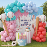 Ice Cream Baseball Drip Birthday Party Decor | Blue Pink Green Balloon Arch Kit