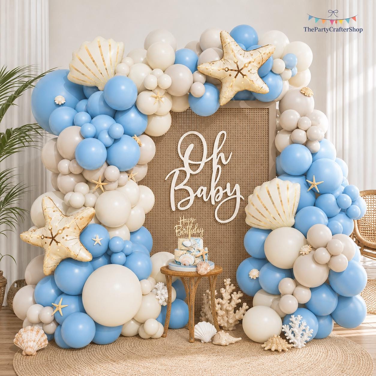 Under the Sea Balloon Arch Kit | Blue Starfish Seashell Beach Party Decor