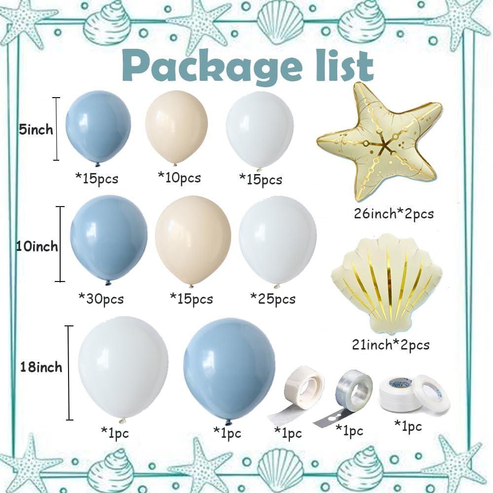 Under the Sea Balloon Arch Kit | Blue Starfish Seashell Beach Party Decor