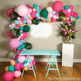 140pc Tropical Balloon Arch Kit | Hawaiian Flamingo Luau Birthday Beach Summer Party Decorations