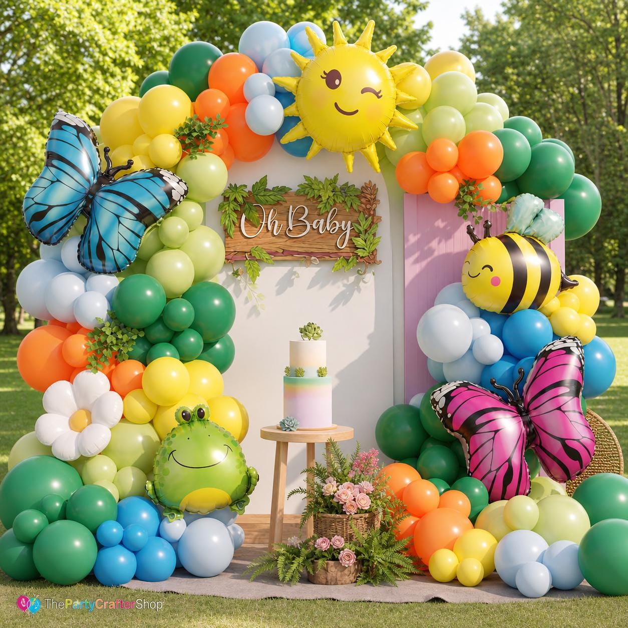 Spring Garden Balloon Arch Kit | Daisy, Bee, Butterfly Party Decor