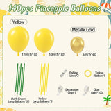 Pineapple Balloon Arch Kit | Gold Green Yellow Tropical Party Decor